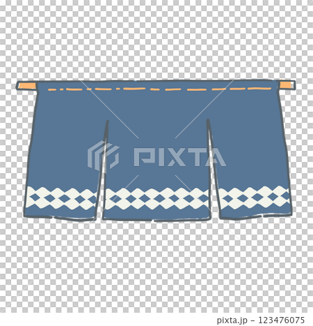 Illustration of a simple curtain with a pattern Illustration of a simple curtain with a pattern 123476075