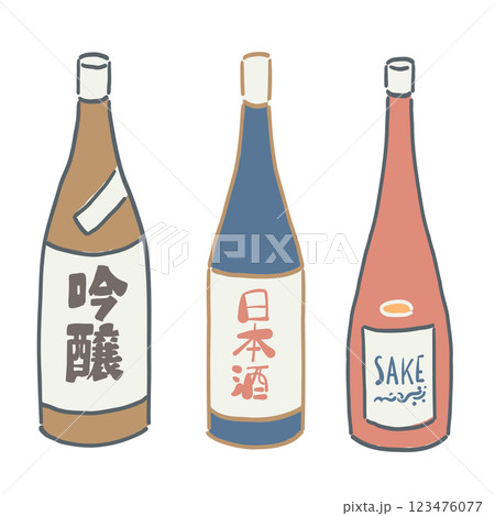 日本酒の瓶のイラスト 123476077