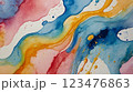 カラフルな水彩のテクスチャ背景 123476863