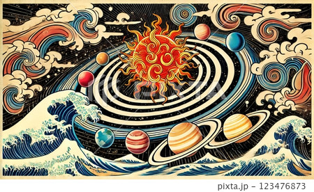 宇宙廻る天体絵巻 123476873