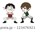 ストレッチ,運動,男の子 123476921
