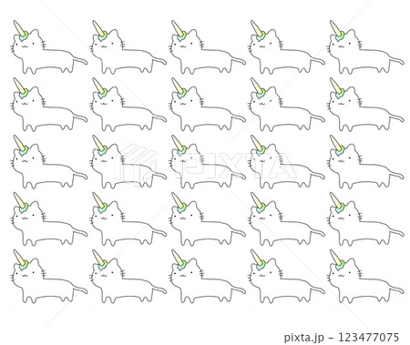 ねこのユニコーンパターン 123477075