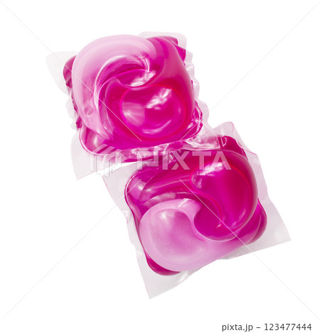 Liquid powder for washing gel capsule isolated on the white background Liquid powder for washing gel capsule isolated on the white background 123477444