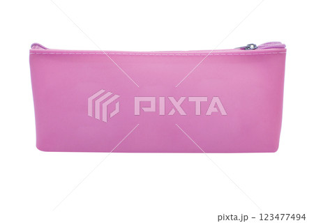 Long pencil pen case container isolated on the white background 123477494
