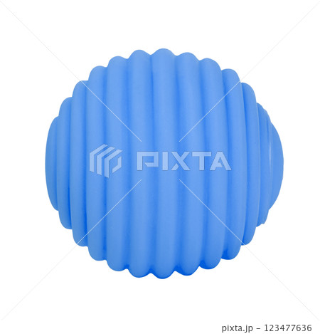 Ribbed form silicone rubber ball wavy isolated on the white background 123477636