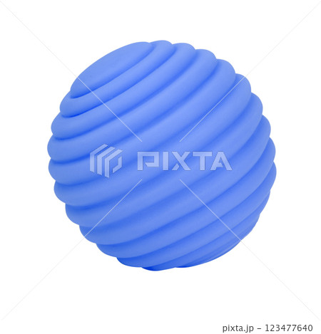 Ribbed form silicone rubber ball wavy isolated on the white background 123477640