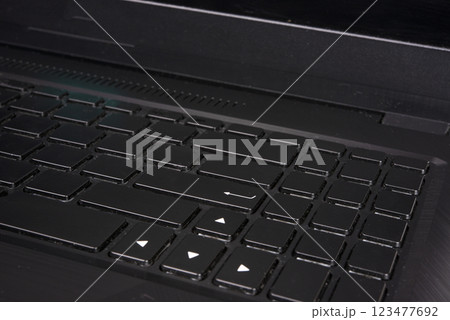 Keybord black selective focus pc laptop type background Keybord black selective focus pc laptop type background 123477692