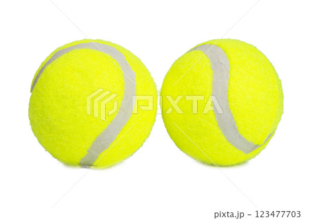 Green ball for tennis round isolated on the white background 123477703