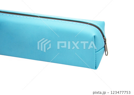 Long pencil pen case container isolated on the white background Long pencil pen case container isolated on the white background 123477753