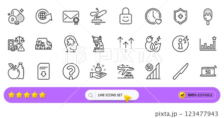 Power info, Fraud and Question mark line icons for web app. Pack of Microscope, Download file, Delivery truck pictogram icons. Medical shield, Mental conundrum, Dating signs. World globe. Vector Power info, Fraud and Question mark line icons for web app. Pack of Microscope, Download file, Delivery truck pictogram icons. Medical shield, Mental conundrum, Dating signs. World globe. Vector 123477943