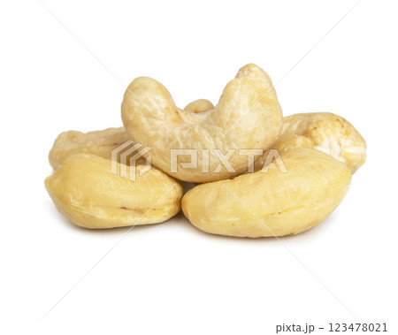 Cashew nut one dry isolated on the white background 123478021