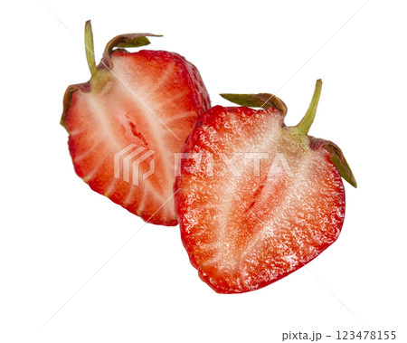 Red strawberry fruit isolated on the white background 123478155