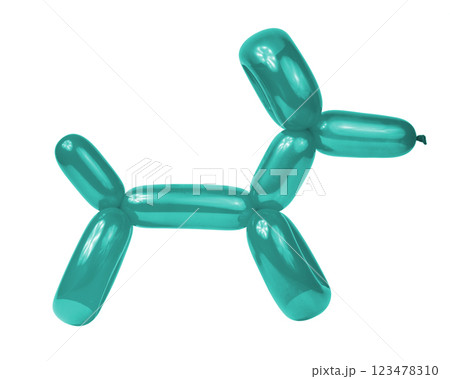 Shiny balloon model dog isolated on the white background Shiny balloon model dog isolated on the white background 123478310