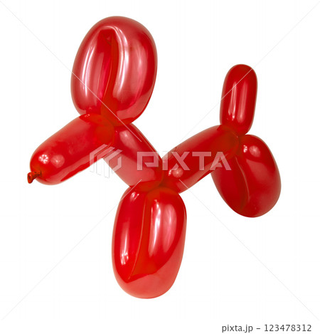 Shiny balloon model dog isolated on the white background 123478312
