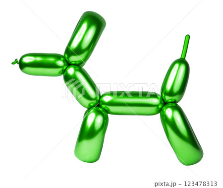 Shiny balloon model dog isolated on the white background Shiny balloon model dog isolated on the white background 123478313