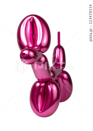 Shiny balloon model dog isolated on the white background 123478314