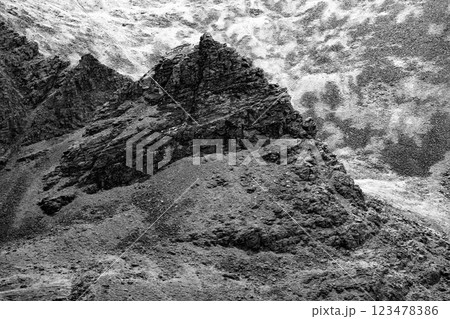 Exploring the rugged terrain of Carrauntoohil walkway in Ireland during a serene hiking adventure. Exploring the rugged terrain of Carrauntoohil walkway in Ireland during a serene hiking adventure. 123478386