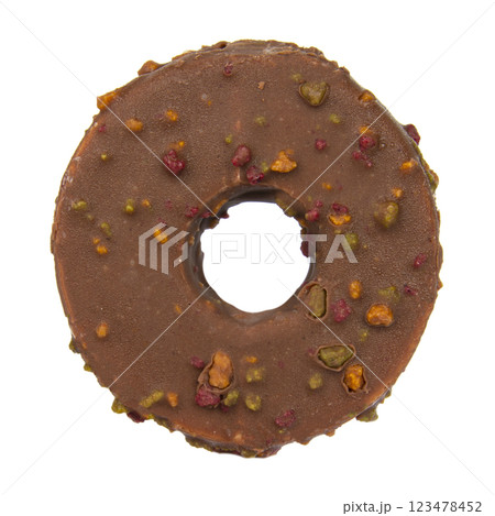 Chocolate round circle icecream isolated on the white background Chocolate round circle icecream isolated on the white background 123478452