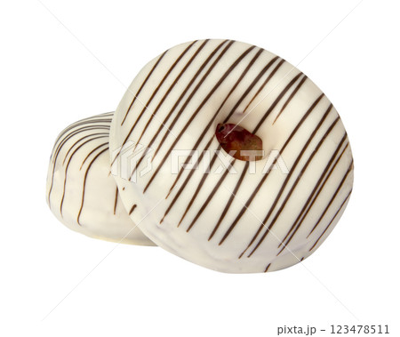 White glazed donut isolated on the white background White glazed donut isolated on the white background 123478511