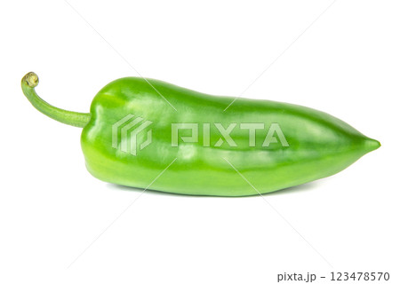 green pepper paprica isolated on the white background green pepper paprica isolated on the white background 123478570