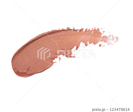 Glossy lipstick track example trace isolated on the white background 123478614