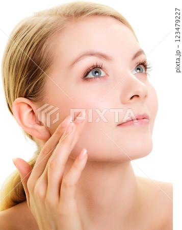 Face girl with healthy pure complexion. Skin care. Face girl with healthy pure complexion. Skin care. 123479227