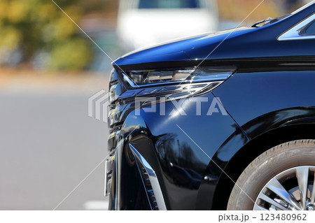 駐車場の黒いミニバン　イメージ 123480962