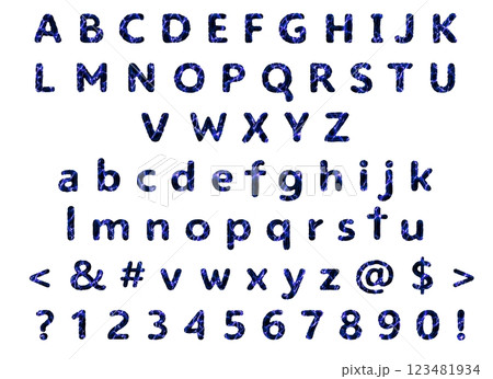 English alphabet from A to Z and numbers from 0 to 9. Volcanic font made of lava 123481934