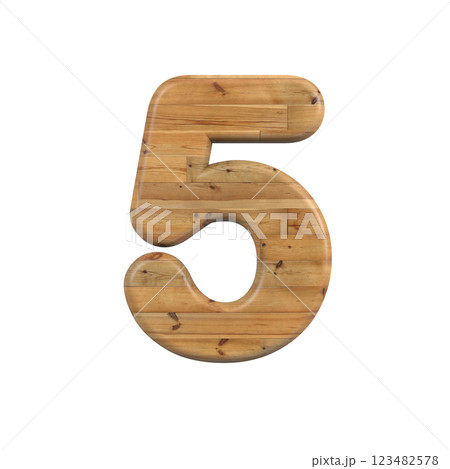 Wood number 5 - 3d pine digit - Suitable for Decoration, nature or wood related subjects Wood number 5 - 3d pine digit - Suitable for Decoration, nature or wood related subjects 123482578