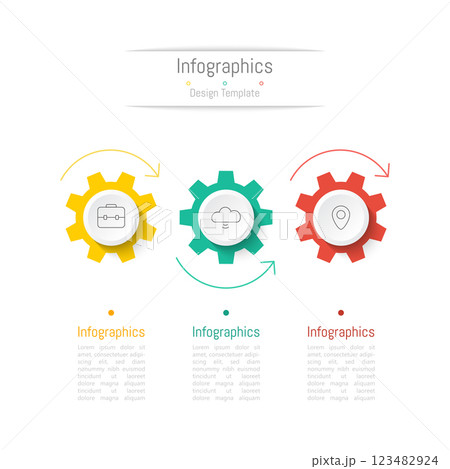 Infographic 3 options design elements for your business data. Vector Illustration. 123482924