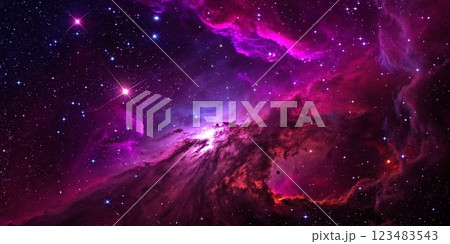 Pink space nebula clouds among star pigs Pink space nebula clouds among star pigs 123483543