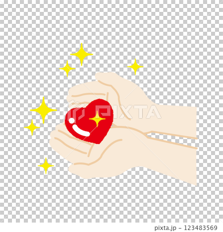 Sparkly red heart and hands Sparkly red heart and hands 123483569