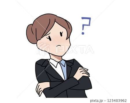 はてなを浮かべて困る女性 123483962