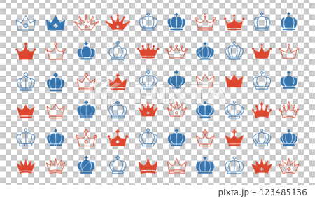 Crown icon royal illustration decoration set ranking prince princess line simple 123485136