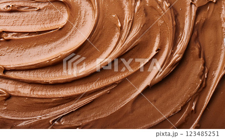 チョコレートクリームのテクスチャー背景 123485251