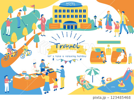 旅行を楽しむ人達 123485468