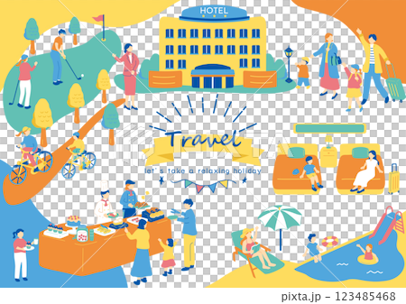 旅行を楽しむ人達 123485468