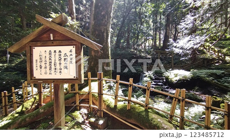 光射す瓜割の滝 123485712