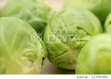 芽キャベツのクローズアップ 123485862
