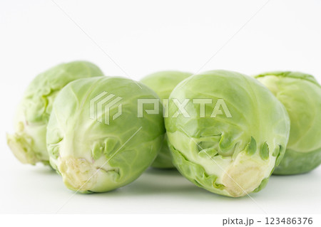 芽キャベツのクローズアップ 123486376