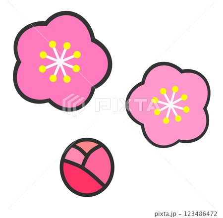 春に咲く満開で綺麗な桜の花のイラスト 春に咲く満開で綺麗な桜の花のイラスト 123486472