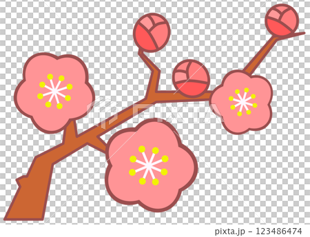 春に咲く満開で綺麗な桜の花のイラスト 春に咲く満開で綺麗な桜の花のイラスト 123486474