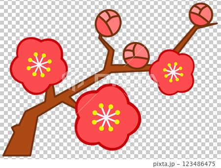 春天盛開的美麗櫻花的插圖 123486475