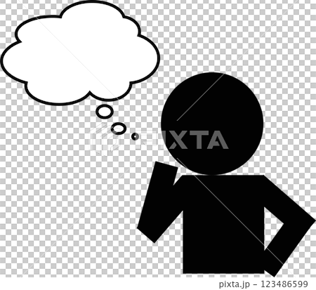 考えている、走っている、悩んでいる人のアイコン 123486599