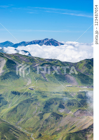 剱御前山から見る室堂平と雲海の薬師岳 北アルプス剱岳登山 剱御前山から見る室堂平と雲海の薬師岳 北アルプス剱岳登山 123487054