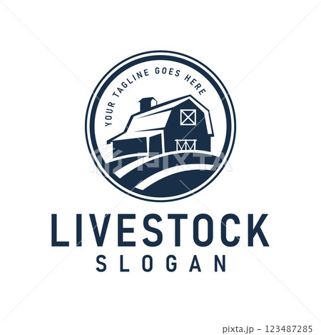 Farm Logo Design featuring Barn Elements with Retro Vintage Style, This design is suitable for branding Farm, Agriculture, Organic Products businesses. Farm Logo Design featuring Barn Elements with Retro Vintage Style, This design is suitable for branding Farm, Agriculture, Organic Products businesses. 123487285