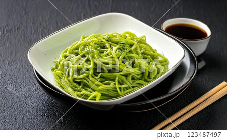 抹茶そうめん 抹茶そうめん 123487497