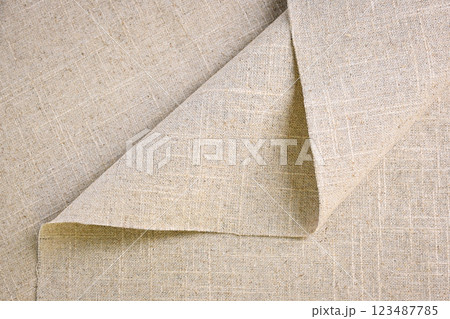 brown hemp viscose natural fabric cloth, sackcloth rough texture of textile fashion 123487785