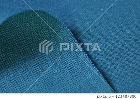 blue green hemp viscose natural fabric cloth color, sackcloth rough texture of textile fashion blue green hemp viscose natural fabric cloth color, sackcloth rough texture of textile fashion 123487800