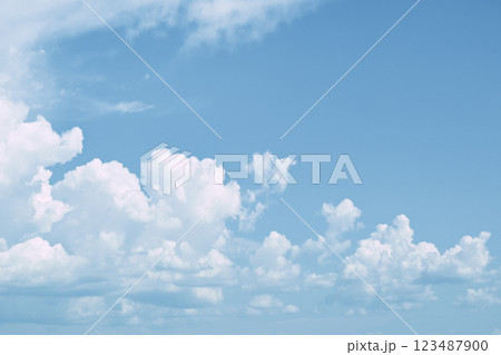 clear blue sky with white cloud, good weather in the morning have a nice day 123487900